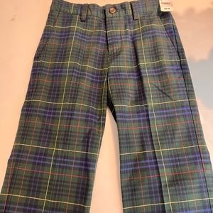 Green Plaid Boys pants